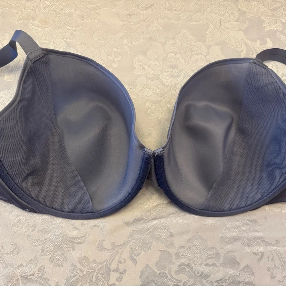 Skims‎ bra 44DD Fits Everyone T shirt bra underwire stretch blue gray 158973